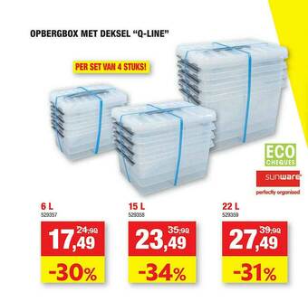 Hubo Opbergbox Met Deksel Q Line aanbieding