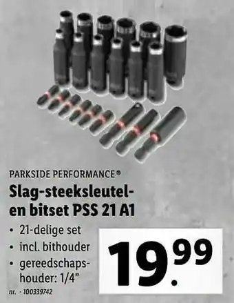 Lidl Slag-steeksleutelen bitset pss 21 a1 aanbieding