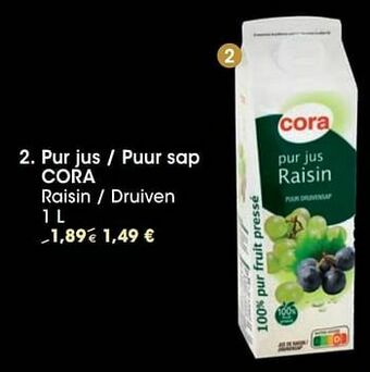 Cora Pur jus - puur sap cora aanbieding