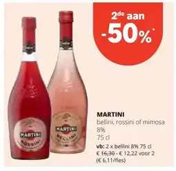 Spar MARTINI bellini, rossini of mimosa 8% 75 cl aanbieding