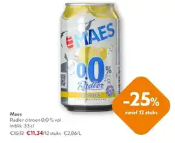 OKay Maes Radler citroen 0,0 % vol in blik 33 cl aanbieding