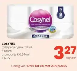 Spar COSYNEL toiletpapier giga roll wit 6 rollen aanbieding