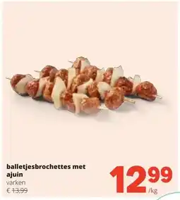 Spar balletjesbrochettes met ajuin varken aanbieding