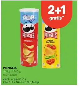 Spar PRINGLES original 165 g aanbieding