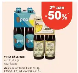 Spar Lefort tripel 4 x 33 cl + lg aanbieding