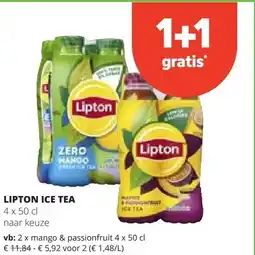 Spar LIPTON ICE TEA mango & passionfruit 4 x 50 cl aanbieding
