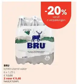 Spar BRU lichtbruisend water aanbieding