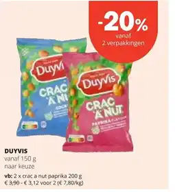 Spar DUYVIS crac a nut paprika 200 g aanbieding