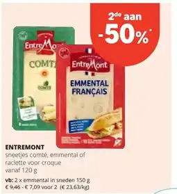 Spar ENTREMONT emmental in sneden 150 g aanbieding