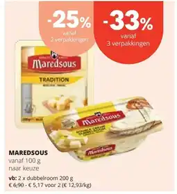Spar MAREDSOUS dubbelroom 200 g aanbieding