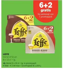 Spar LEFFE blond 8 x 33 cl + Ig. in promopack aanbieding