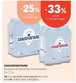 Spar CHAUDFONTAINE natuurlijk mineraalwater 6 x 1,5 L aanbieding