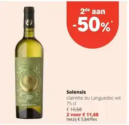 Spar Solensis clairette du Languedoc wit 75 cl aanbieding