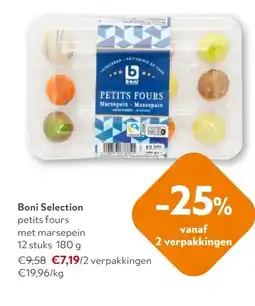 OKay Boni Selection petits fours met marsepein 12 stuks 180 g aanbieding