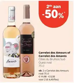 Spar Carrelot des Amours rosé 75 cl aanbieding