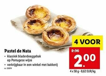 Lidl Pastel de nata aanbieding