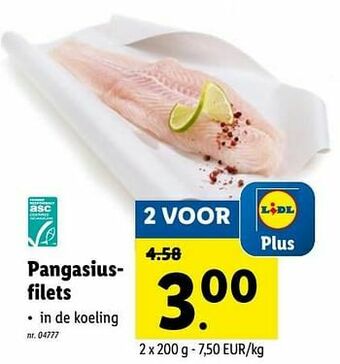 Lidl Pangasiusfilets aanbieding