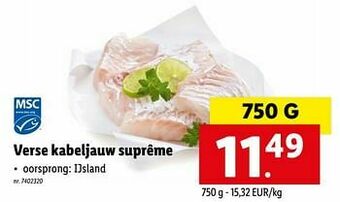Lidl Verse kabeljauw suprême aanbieding