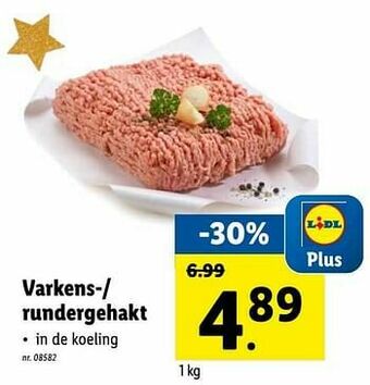 Lidl Varkens-- rundergehakt aanbieding
