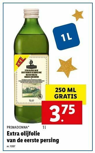 Lidl Extra olijfolie van de eerste persing aanbieding
