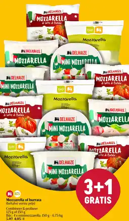 Delhaize Mozzarella of burrata aanbieding