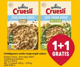 Delhaize Ontbijtgranen zonder toegevoegde suikers aanbieding