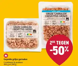 Delhaize Gepelde grijze garnalen aanbieding