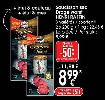 Cora Saucisson sec droge worst henri raffin aanbieding