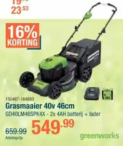 Cevo Grasmaaier 40V GD40LM46SPK4X - 2x 4AH batterij + lader aanbieding