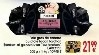 Cora Foie gras de canard ou d’oie façon torchon eenden- of ganzenlever au torchon labeyrie aanbieding