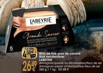 Cora Bloc de foie gras de canard blok eendenlever labeyrie aanbieding