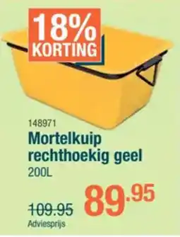 Cevo Mortelkuip rechthoekig geel aanbieding