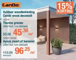 Cevo Outdoor wandbekleding Cando wood decowall aanbieding