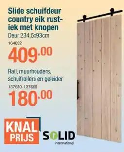 Cevo Slide schuifdeur country eik rust- iek met knopen aanbieding
