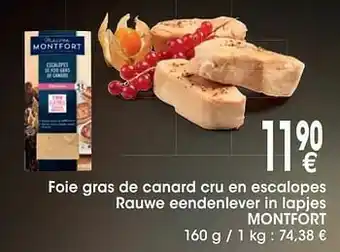 Foie gras de canard cru en escalopes rauwe eendenlever in lapjes montfort
