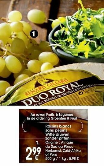 Cora Raisins blancs sans pépins witte druiven zonder pitten aanbieding