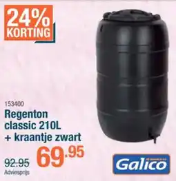 Cevo Regenton classic 210L + kraantje zwart aanbieding