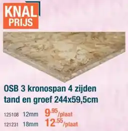 Cevo OSB 3 kronospan 4 zijden tand en groef aanbieding