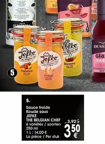Cora Sauce froide koude saus jefke the belgian chef aanbieding