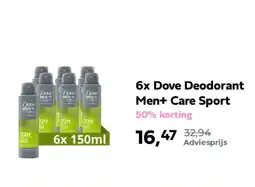 Plein.nl Dove Deodorant Men+ Care Sport aanbieding
