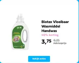 Plein.nl Biotex Vloeibaar Wasmiddel Handwas aanbieding