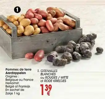 Cora Pommes de terre aardappelen grenailles blanches ou rouges - witte of rode krieltjes aanbieding