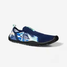 Decathlon Elastische waterschoenen voor volwassenen Aquashoes 120 Leaf dream zwarte zolen aanbieding