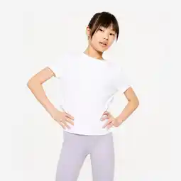 Decathlon Katoenen T-shirt voor meisjes wit aanbieding