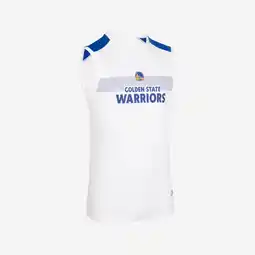 Decathlon Mouwloos basketbalondershirt voor volwassenen NBA Golden State Warriors 500 wit aanbieding