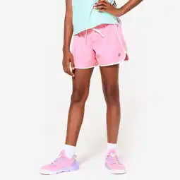 Decathlon Ademende multisport short meisjes roze wit aanbieding