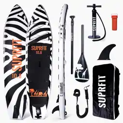 Decathlon Opblaasbare SUP-board set - Touring Stand Up Paddle 10'8 Safari Zebra aanbieding