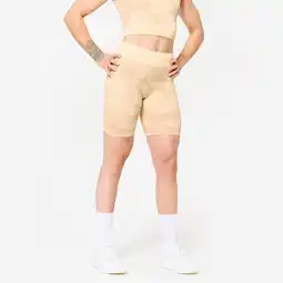 Decathlon Fitness short camouflagemotief beige aanbieding