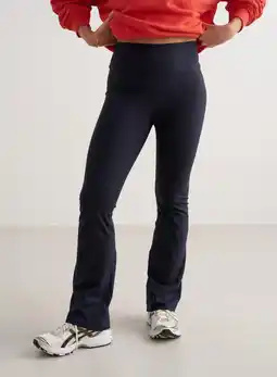 Decathlon Dames Yoga Legging Petite Uitlopende Vochtafvoerend Marineblauw aanbieding