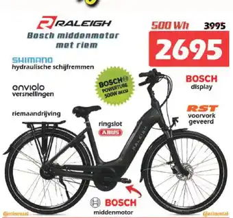 iTEK Raleigh bosch middenmotor met riem aanbieding